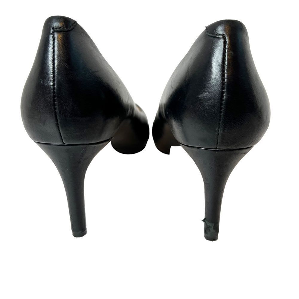 DIANE VON FURSTENBURG Olee Black Leather Pumps in Black Size 9.5 - Picture 6 of 10